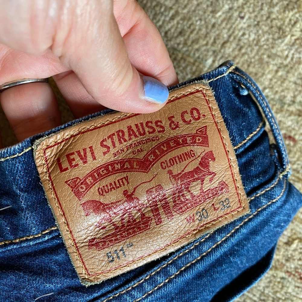 Levi's Classic Blue Jeans with Brown Accents
